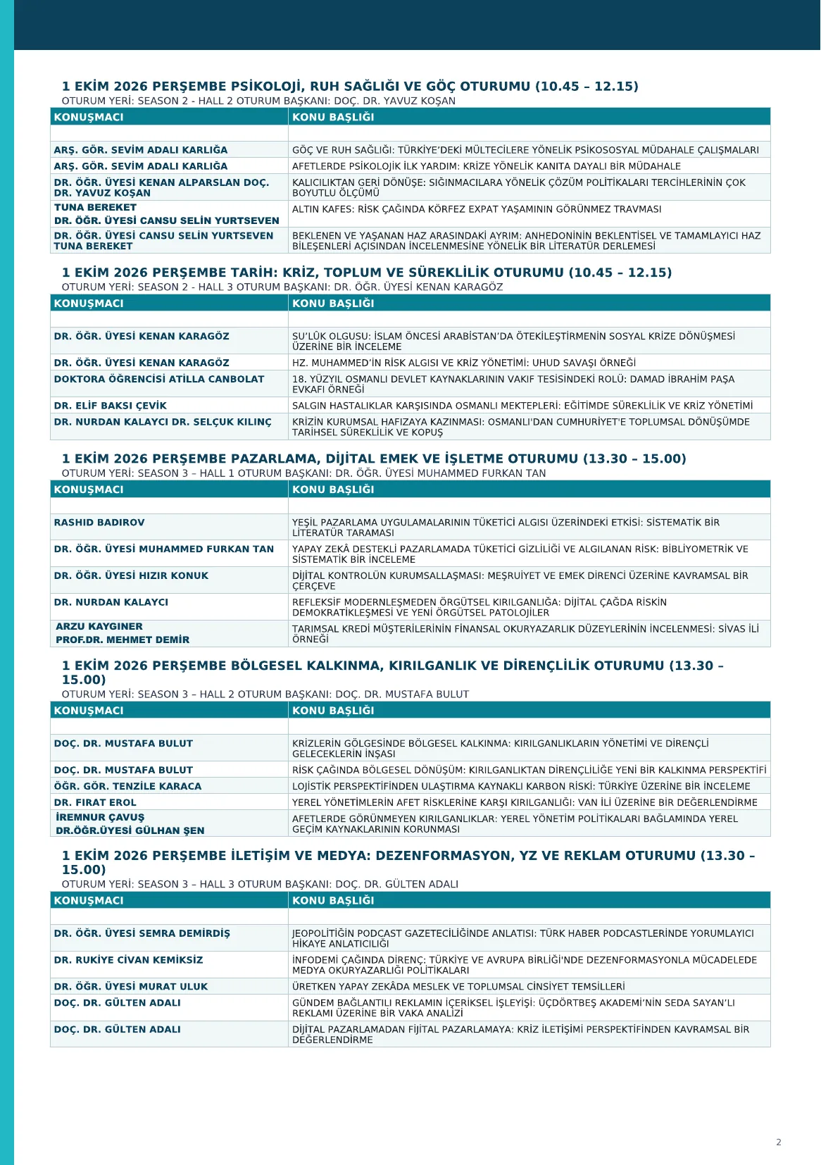 Program kitapçığı – sayfa 9